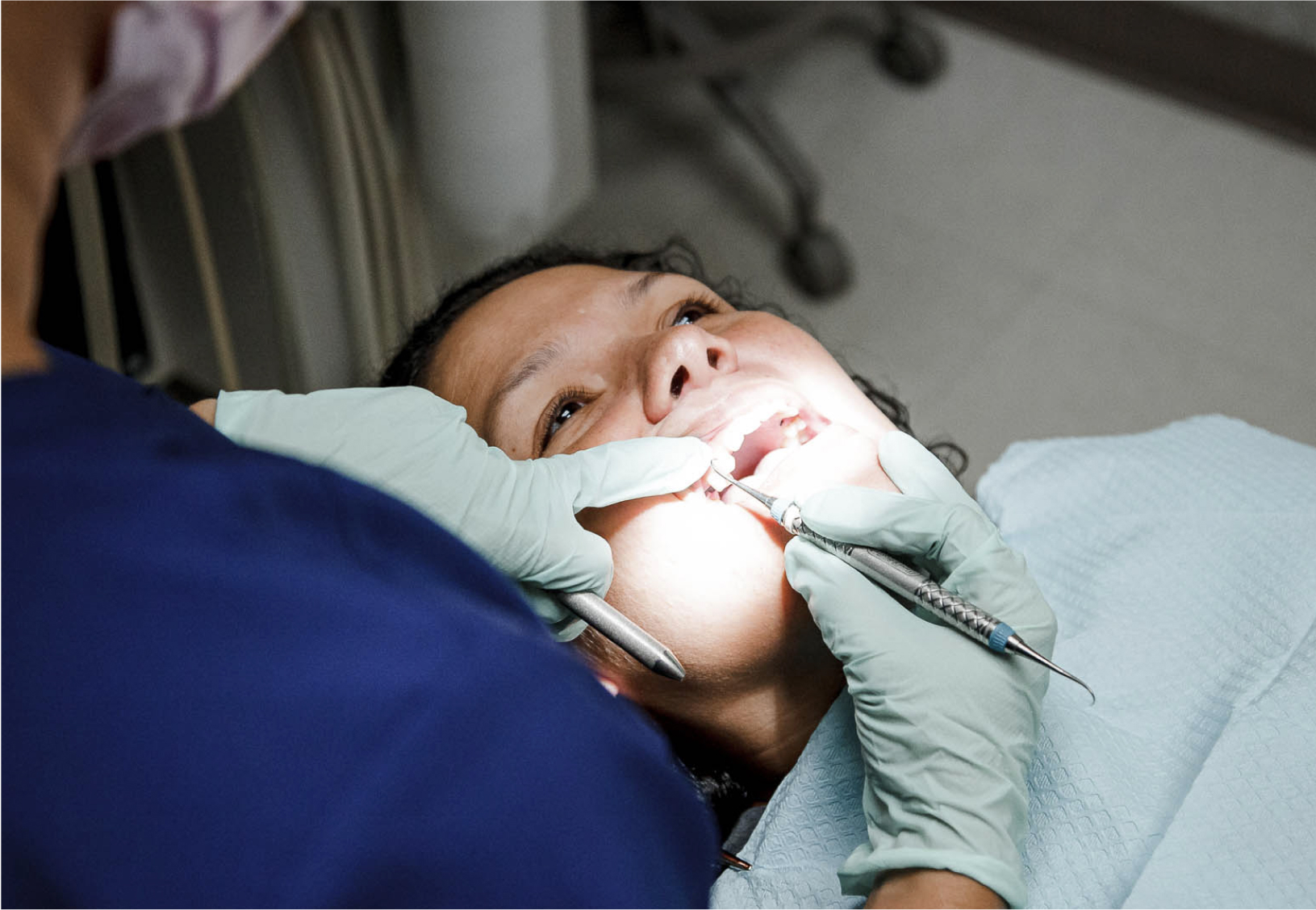 patient having their teeth cleaned